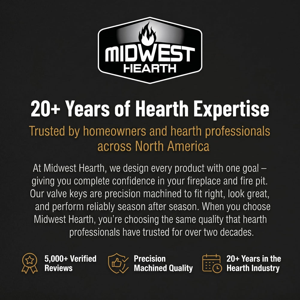 Midwest Hearth gas valve key pack showing all available sizes