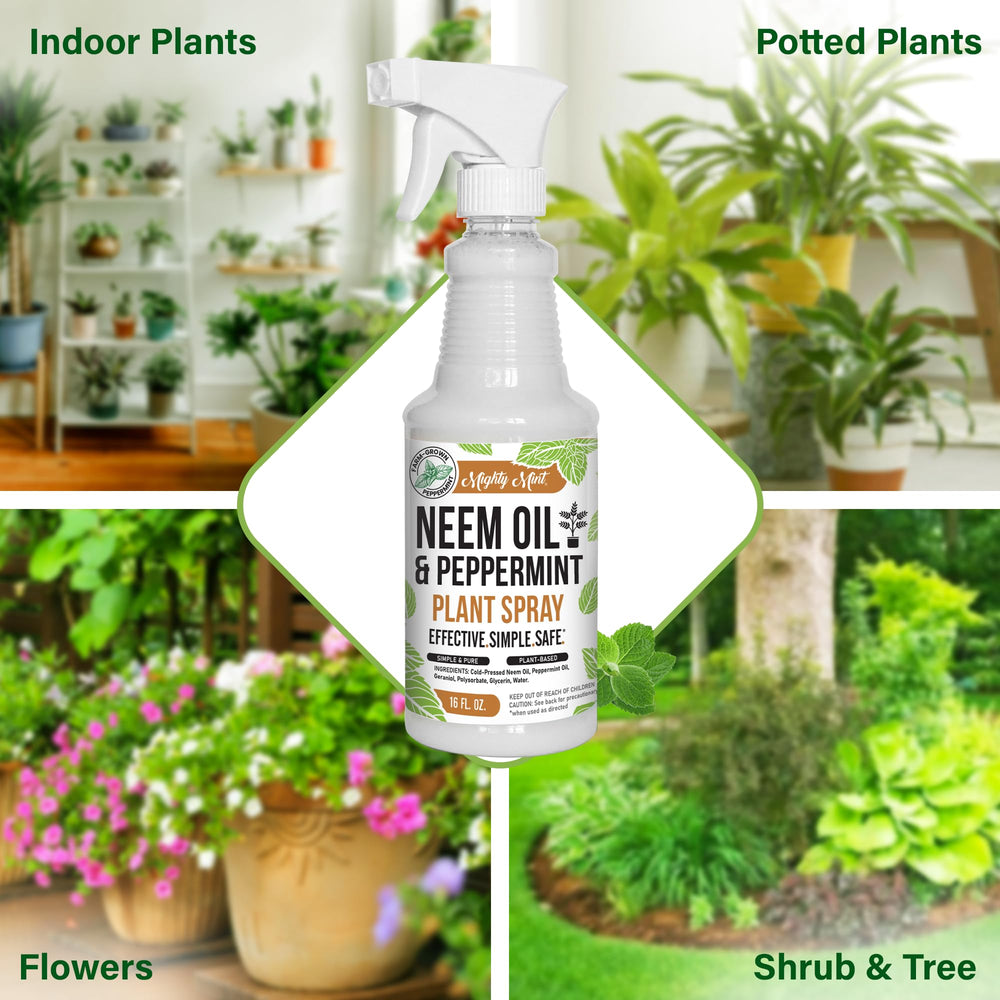 Mighty Mint Neem Oil & Peppermint Plant Nutrient Spray labels and ingredients