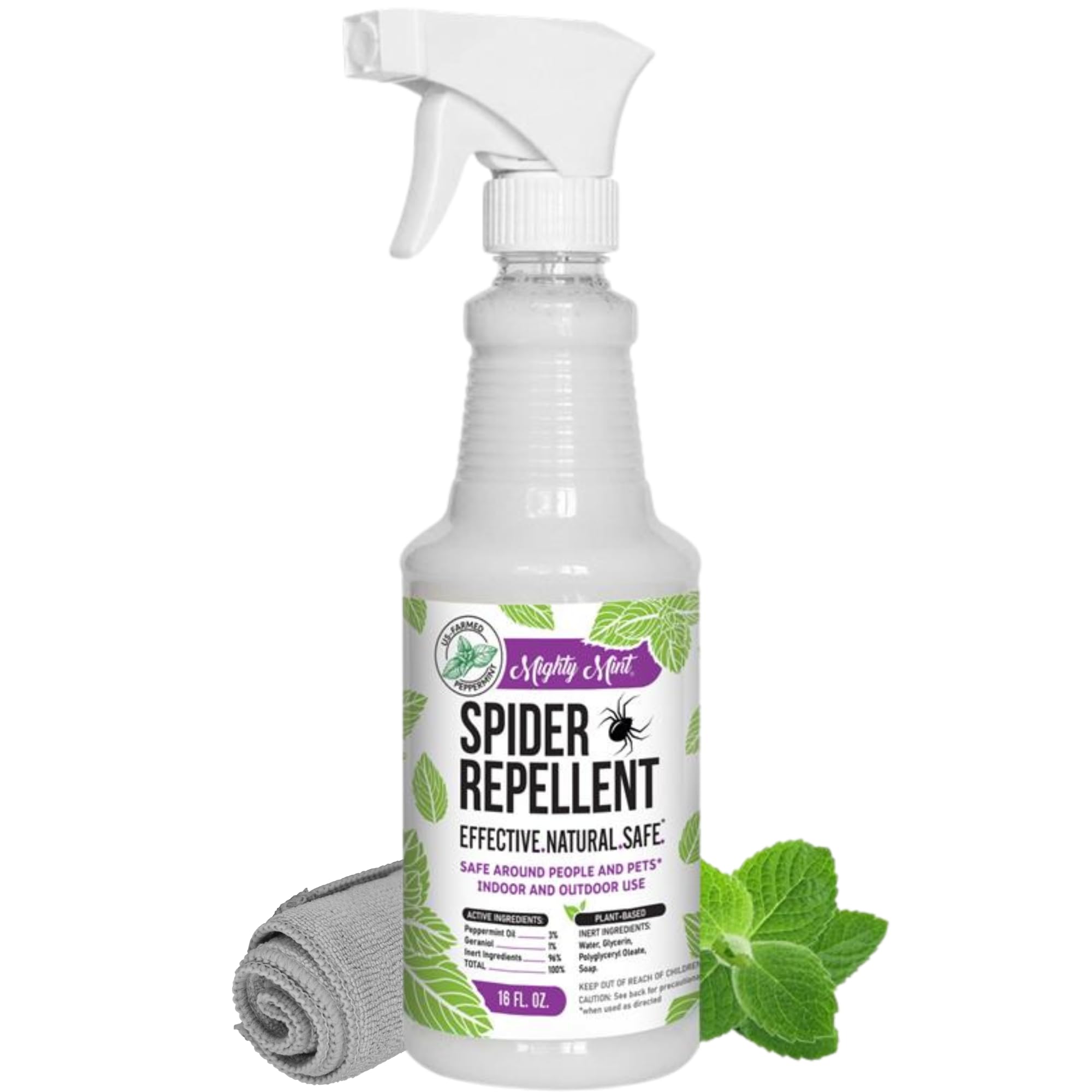 Mighty Mint Peppermint Oil Spider Repellent Spray 16 oz front view