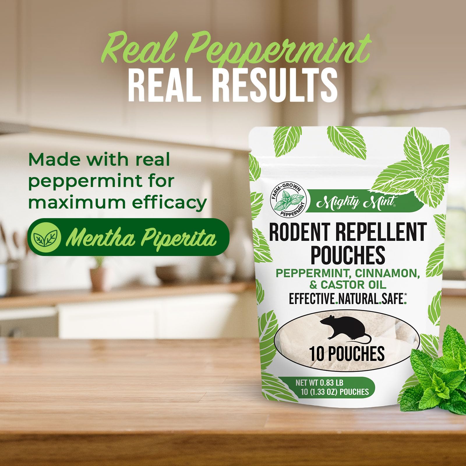 Mighty Mint Rodent Repellent Pouches with glue dots for secure placement
