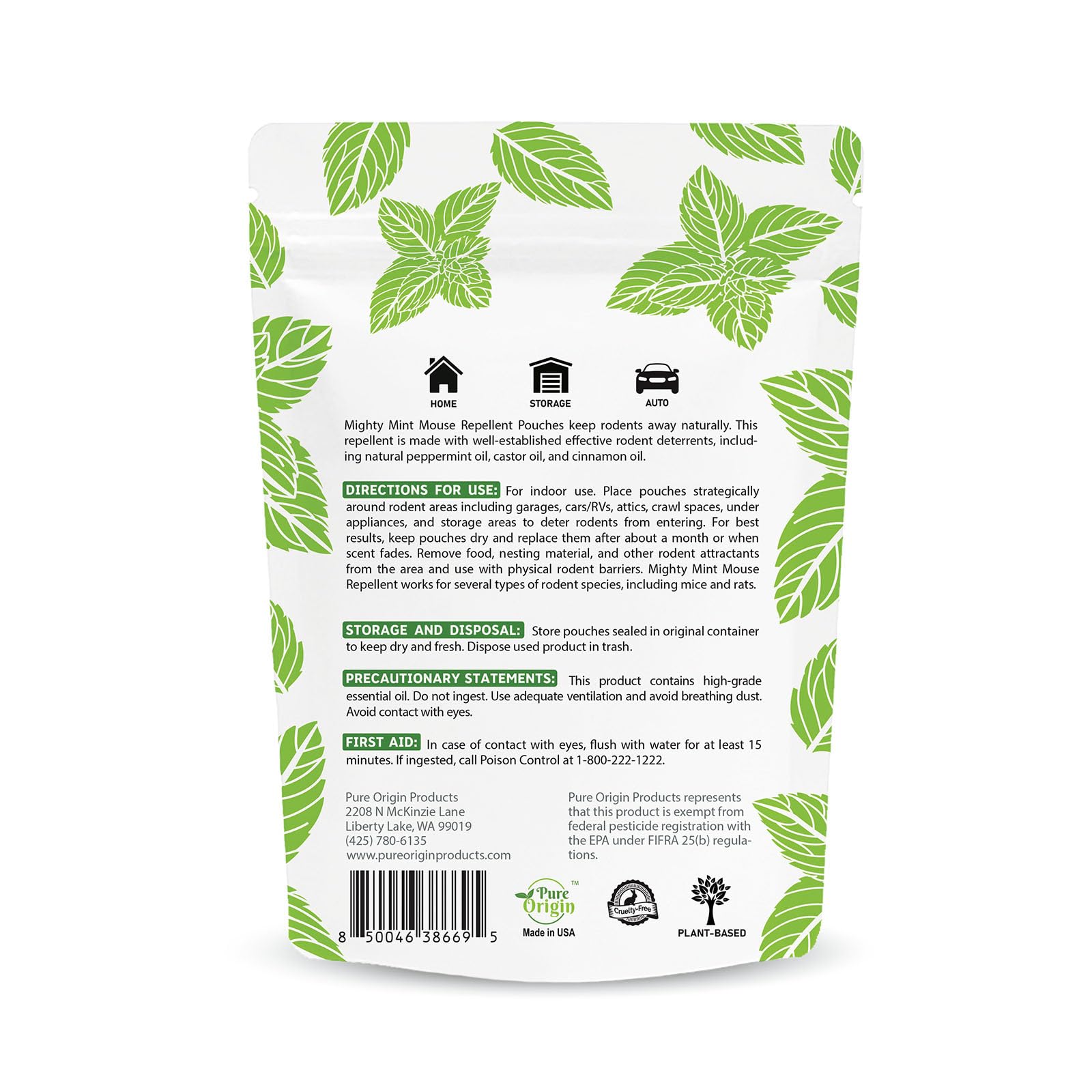 Mighty Mint Rodent Repellent Pouches with peppermint and cinnamon oils