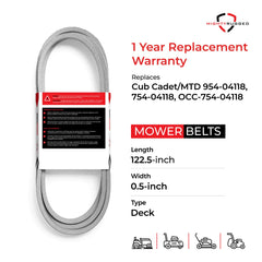 MightyRugged Deck Belt Replacement packaging side view