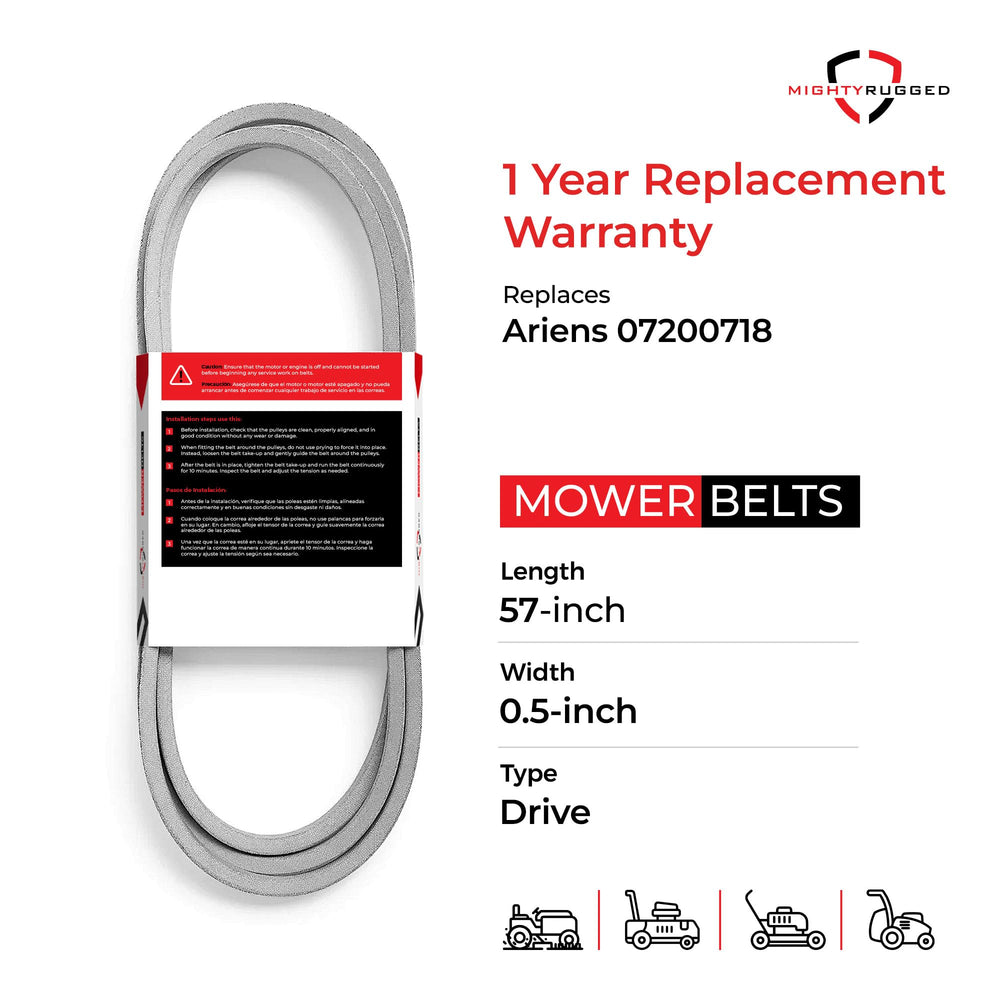 MightyRugged drive belt showing aramid cord material
