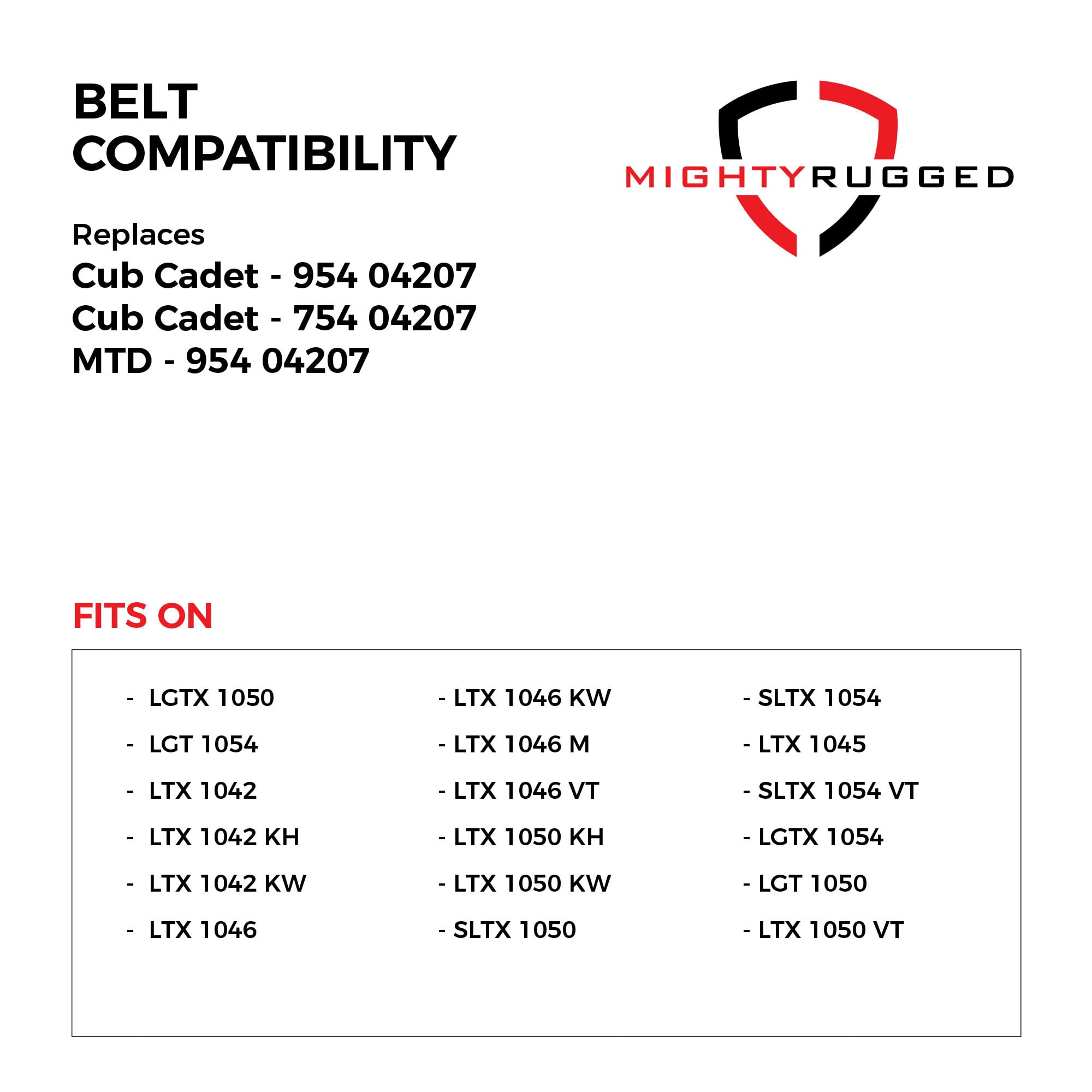 MightyRugged Drive Belt showing Aramid cord material