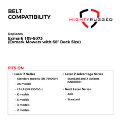 MightyRugged Exmark 109-8073 Replacement Belt packaged