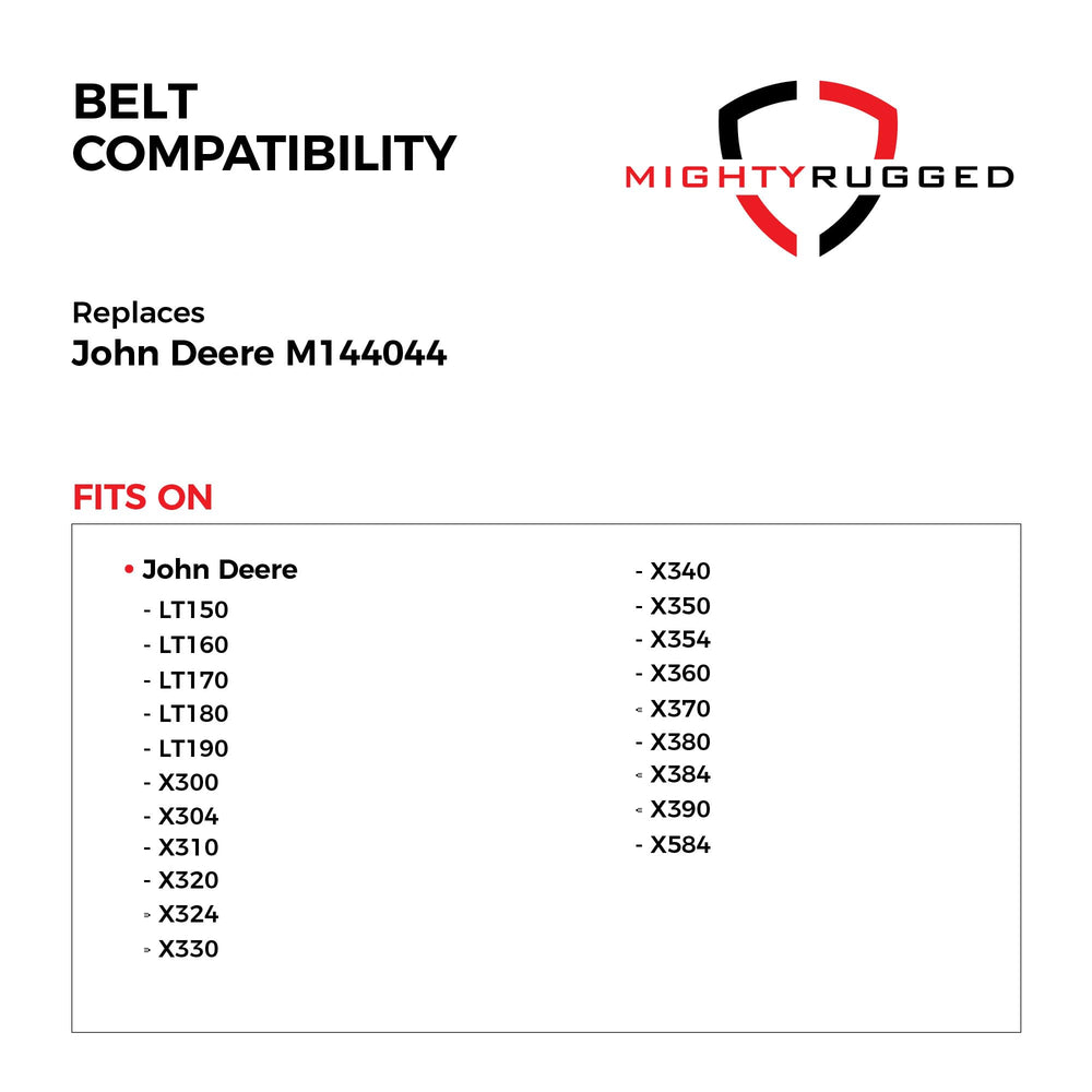 MightyRugged John Deere Belt Replacement M144044 in packaging