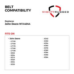 MightyRugged John Deere Belt Replacement M144044 in packaging