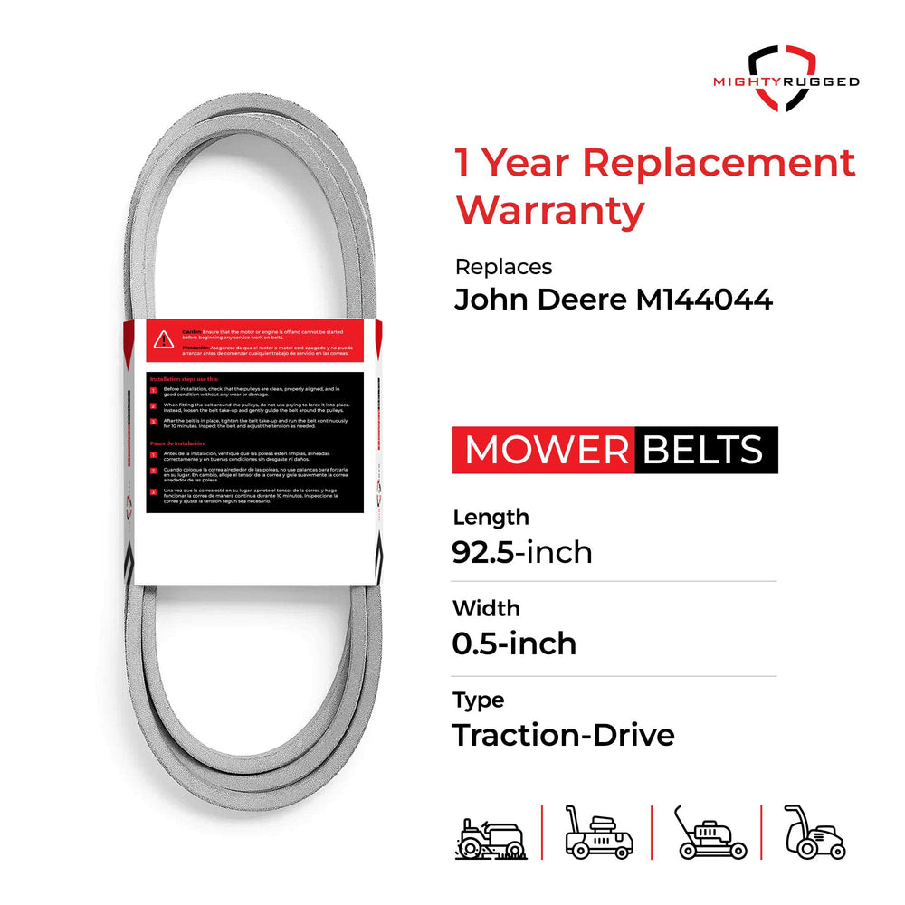 MightyRugged M144044 replacement belt side view showing aramid cord material