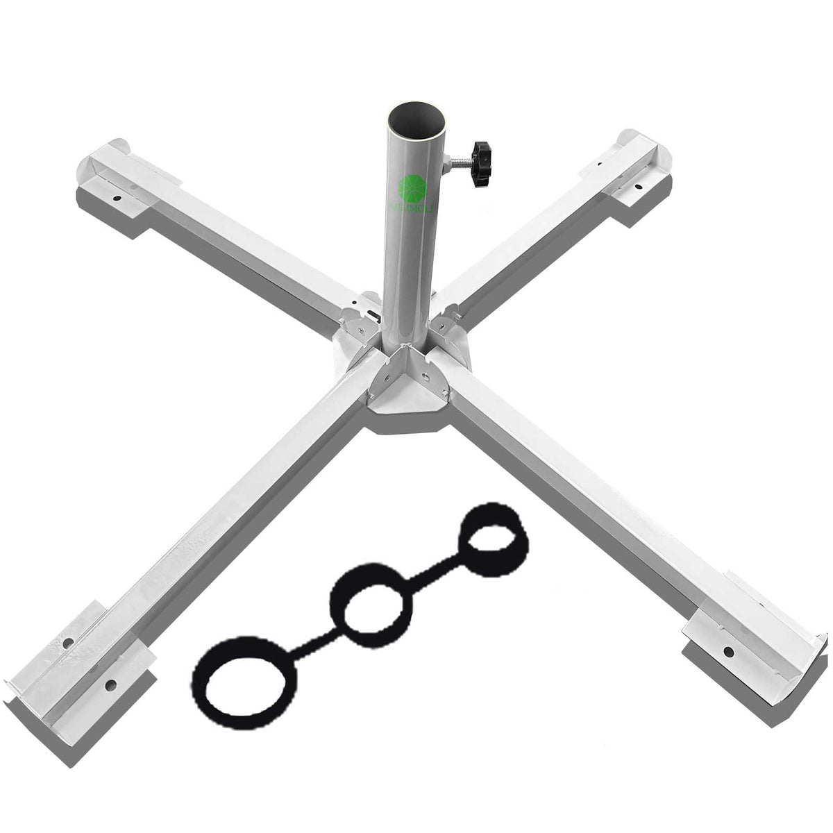 MILIMOLI Portable Beach Umbrella Stand front view with adjustable parts