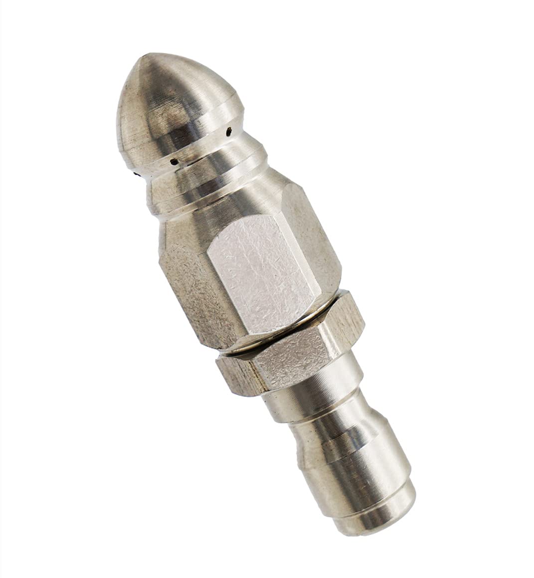 Millie Pressure Washer Sewer Jetter Nozzle with silver finish