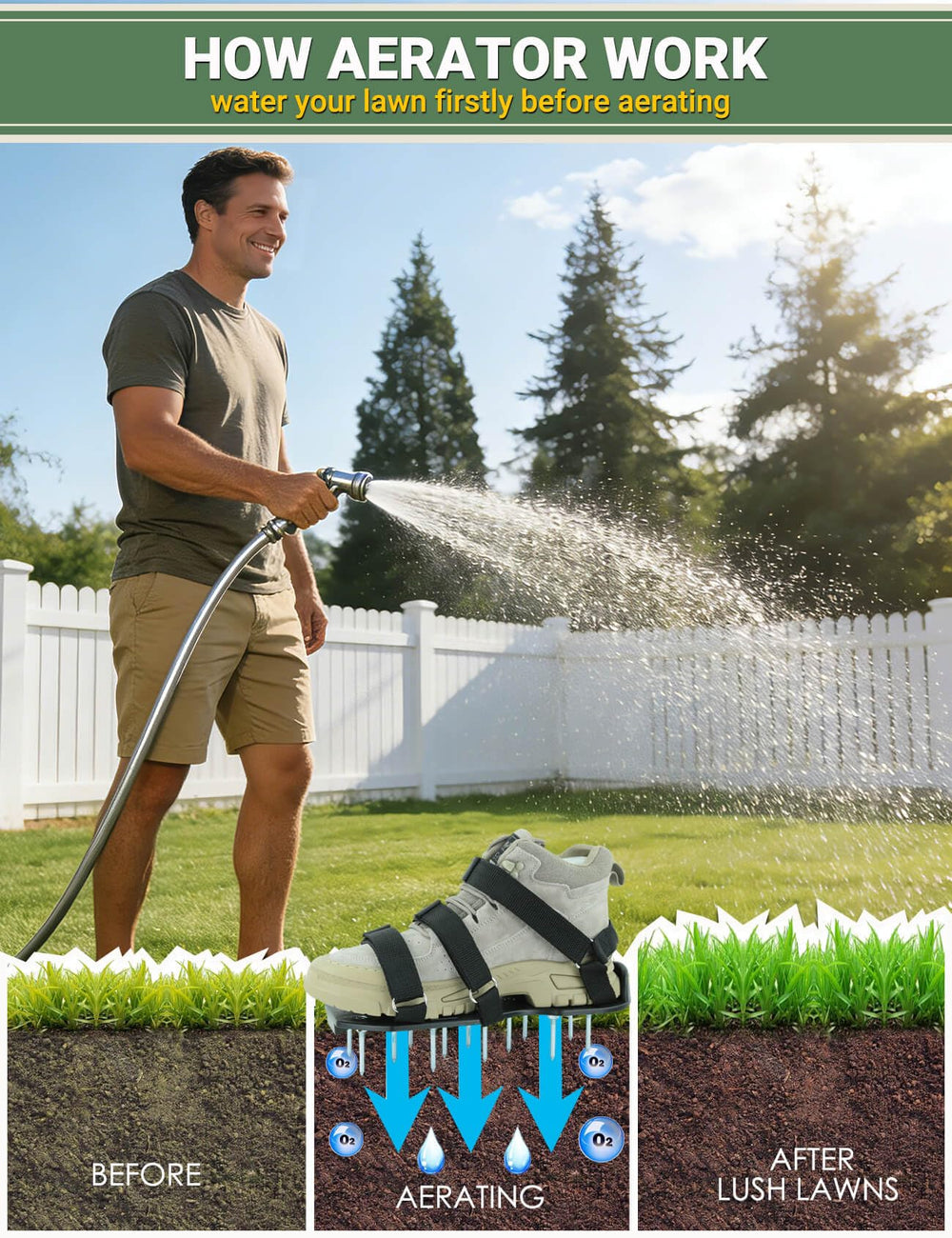 MILLUXXi Lawn Aerator Shoes front view