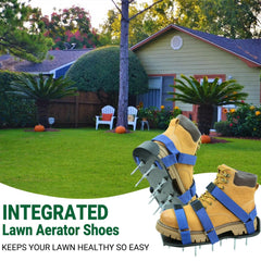 MILLUXXi Lawn Aerator Shoes showing steel spikes