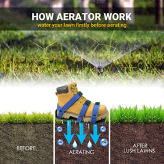 MILLUXXi Lawn Aerator Shoes side view on grass