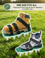 MILLUXXi Lawn Aerator Shoes side view showing metal spikes