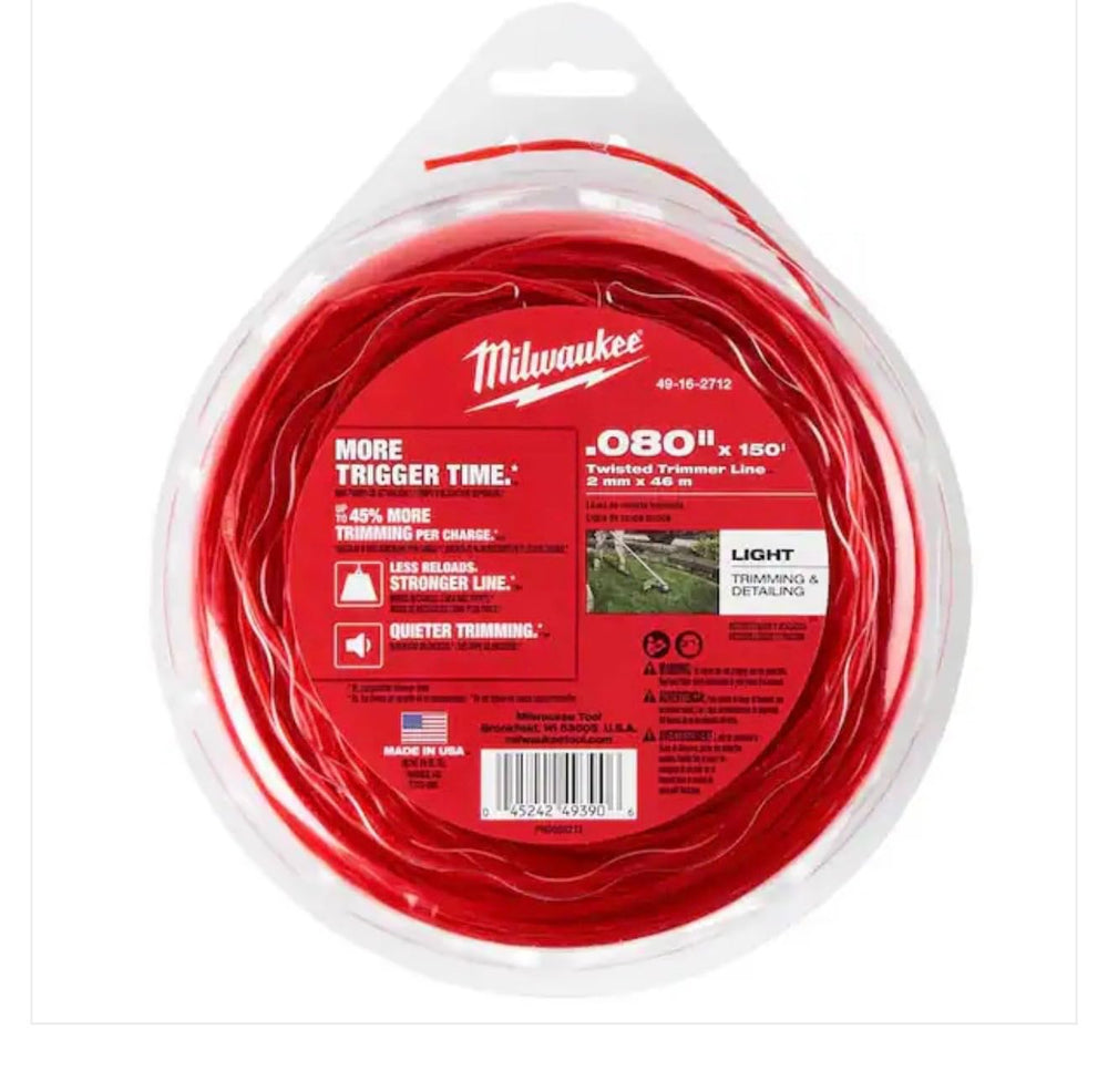 Milwaukee Trimmer Line 0.080" x 150' black spool