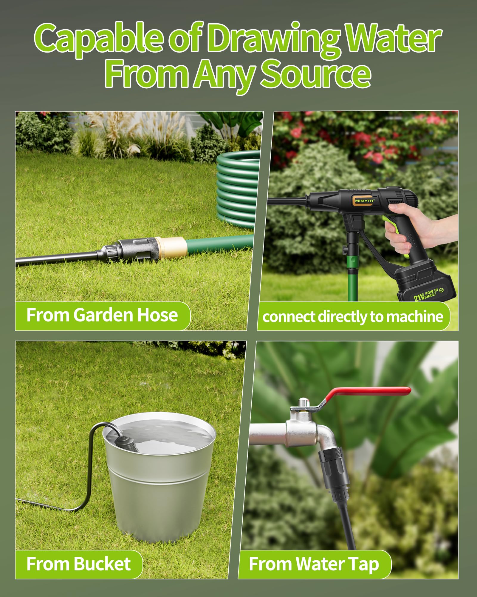 MIMYTH Cordless Pressure Washer foam pot close-up