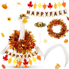 Mindsoft Fall Goose Outfit with sunflower straw hat and autumn garland