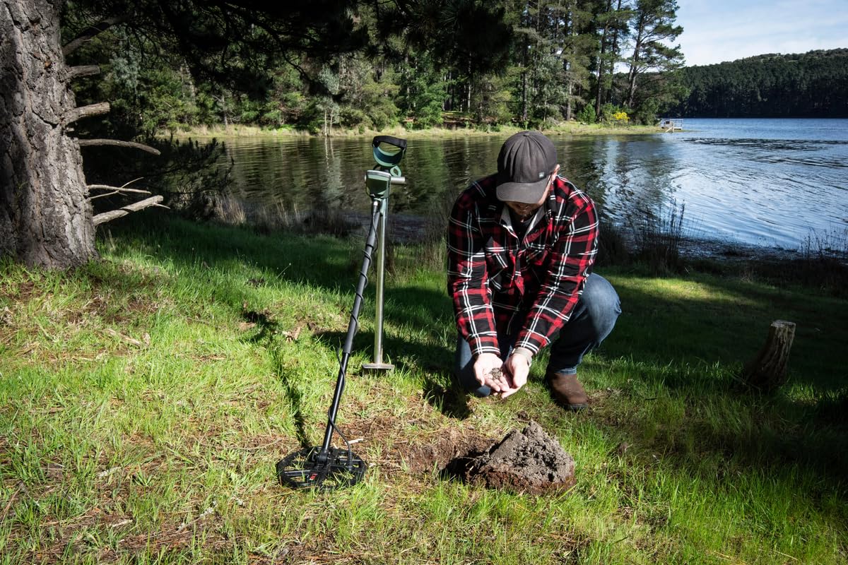 MINELAB X-Terra PRO metal detector in use at the beach