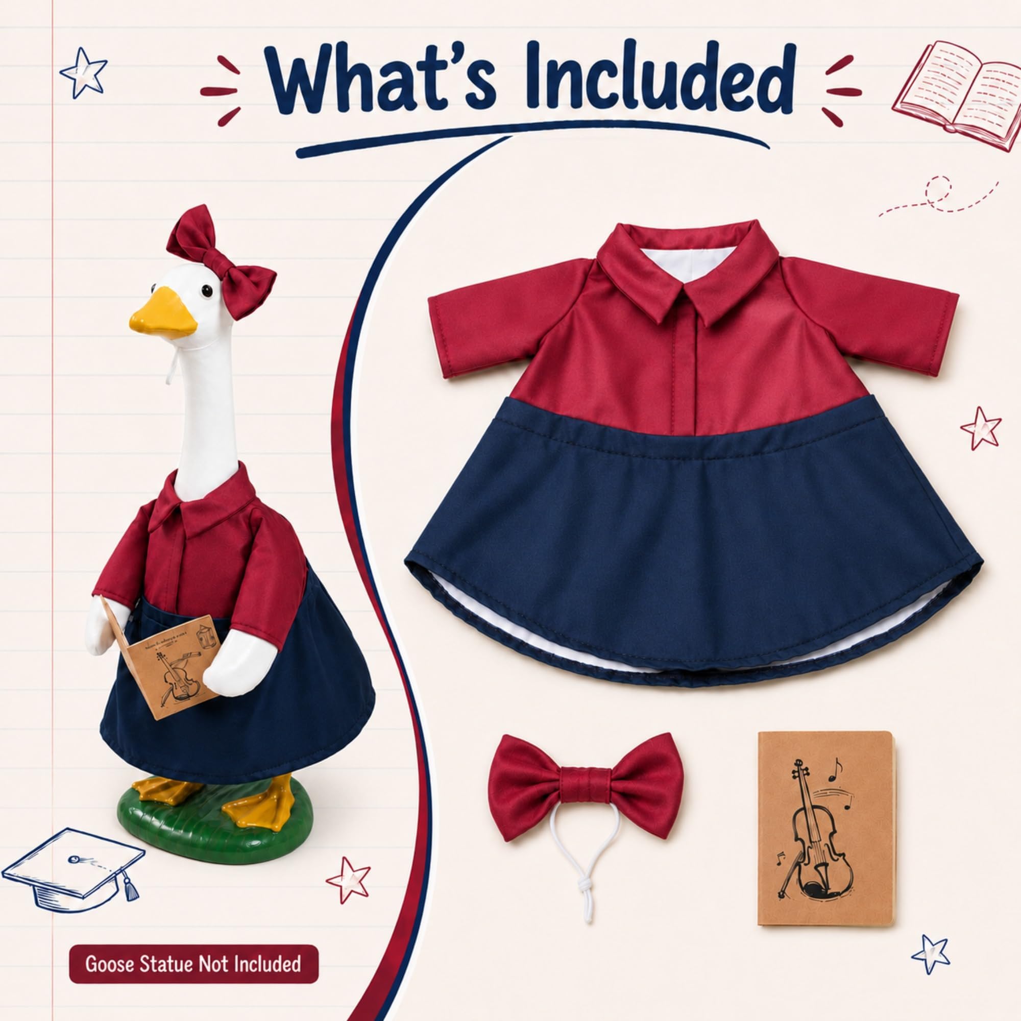 Mini backpack accessory for goose statue