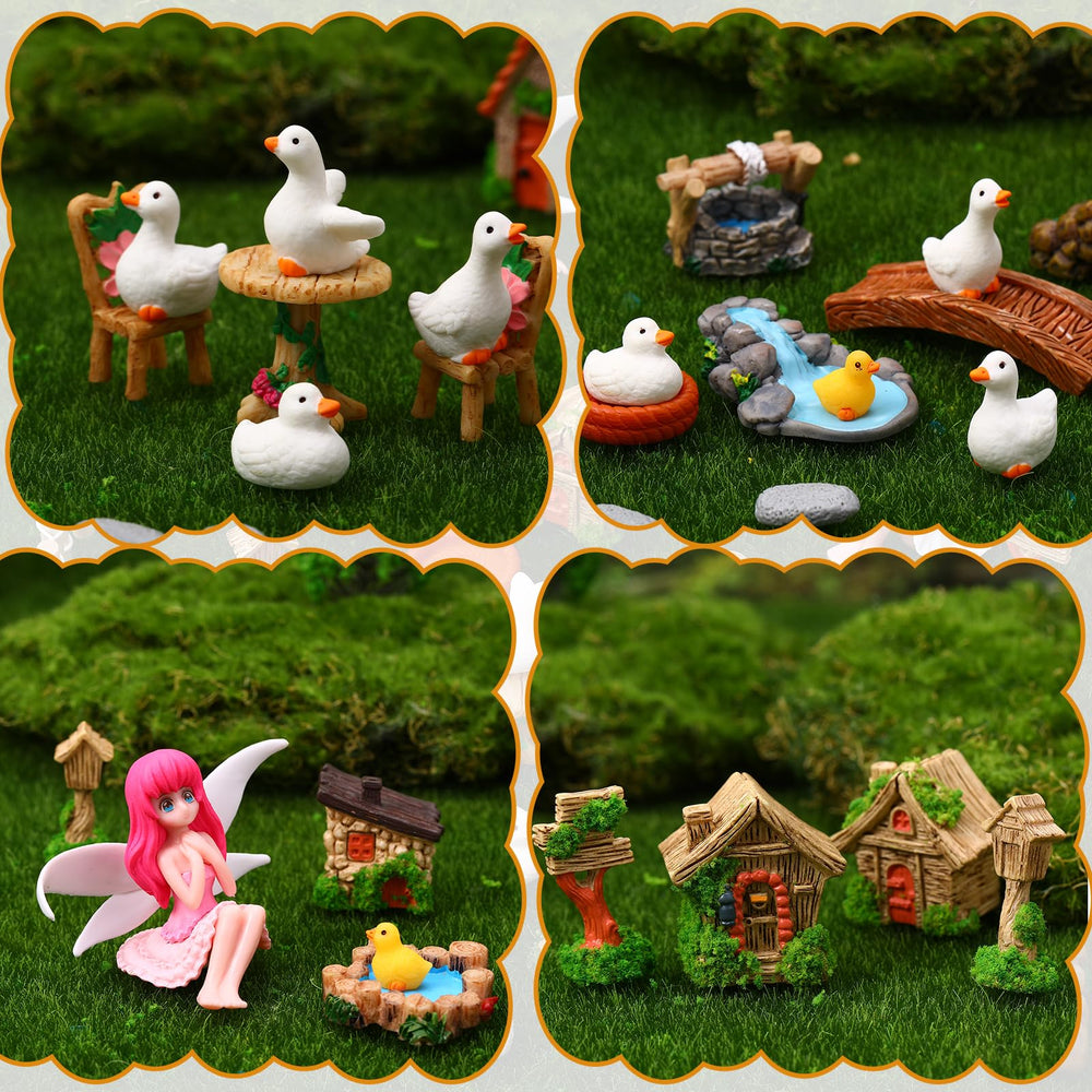 Mini resin ducks included in fairy garden accessories