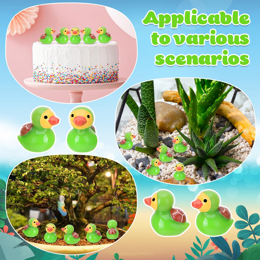 Mini turtle resin ducks as cake toppers