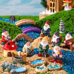 Miniature bridge and lighthouse from Unittype gnome garden accessories