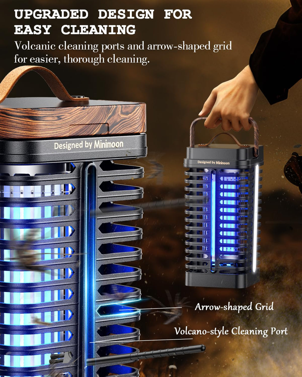 Minimoon Bug Zapper Outdoor cleaning feature close-up