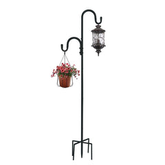 MIPON Adjustable Double Shepherd's Hook 78 Inch, Black