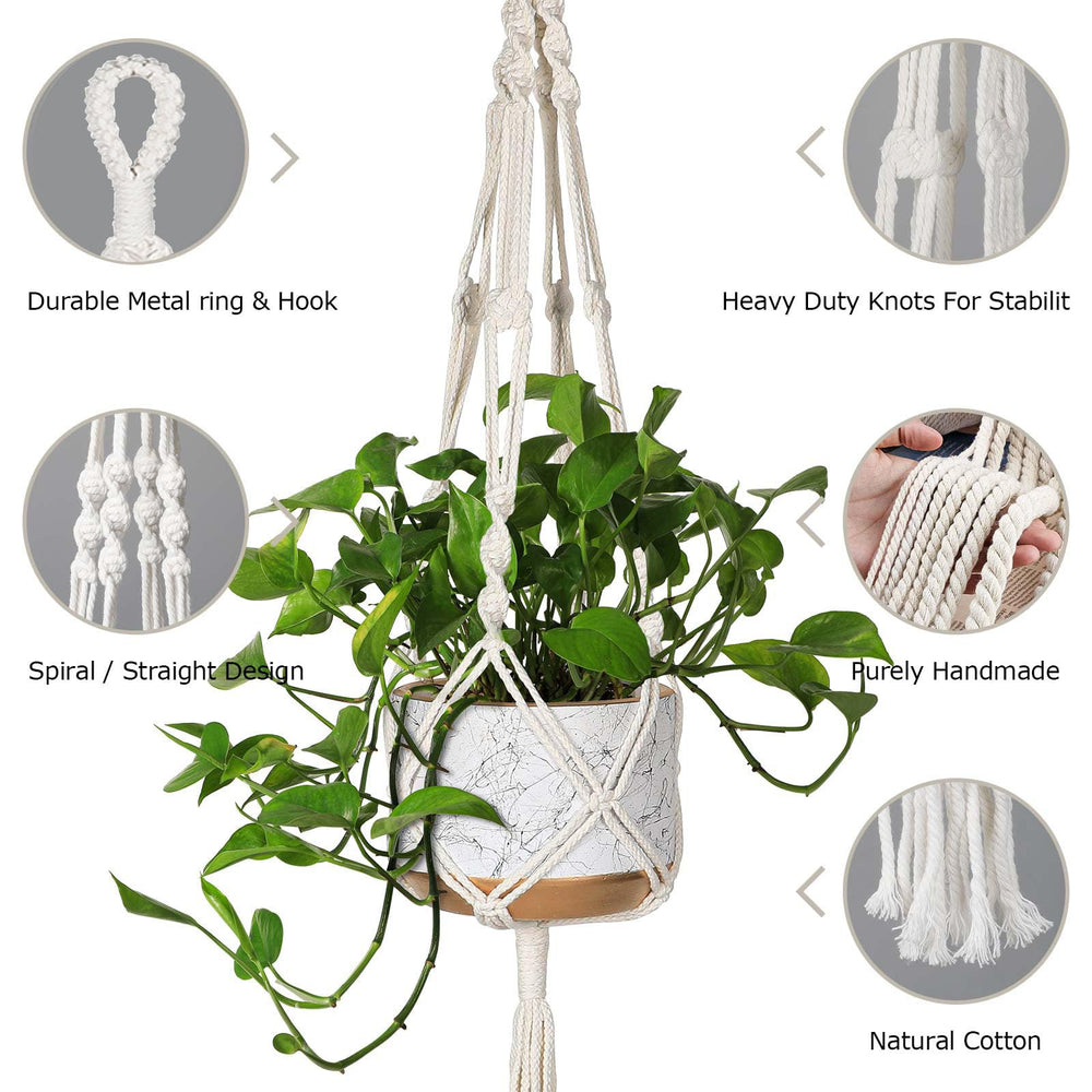 MIPON macrame hangers set with metal hooks