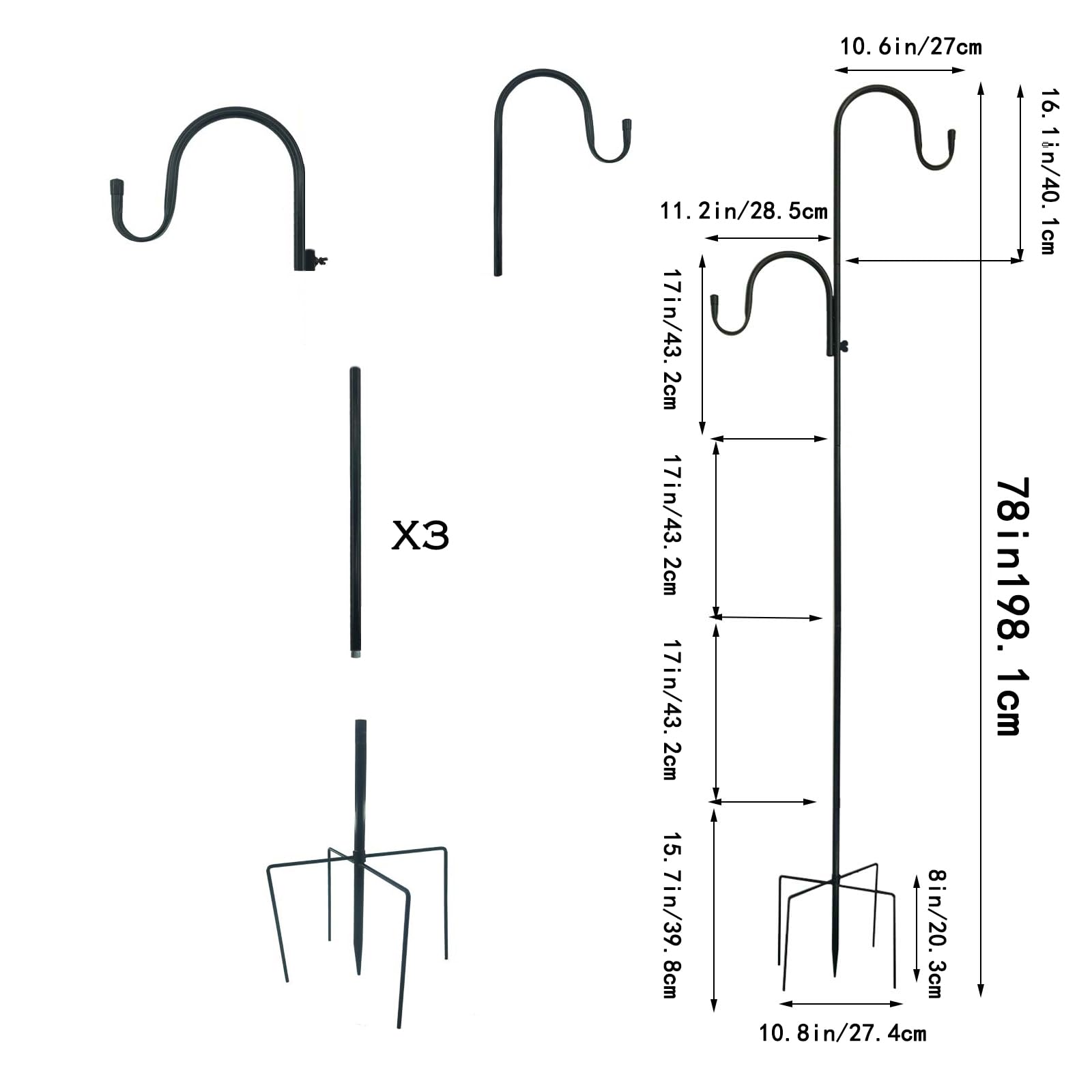 MIPON shepherd hooks in a wedding decoration setup with flowers