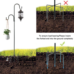 MIPON Shepherd's Hook 62 Inch with Hanging Plants