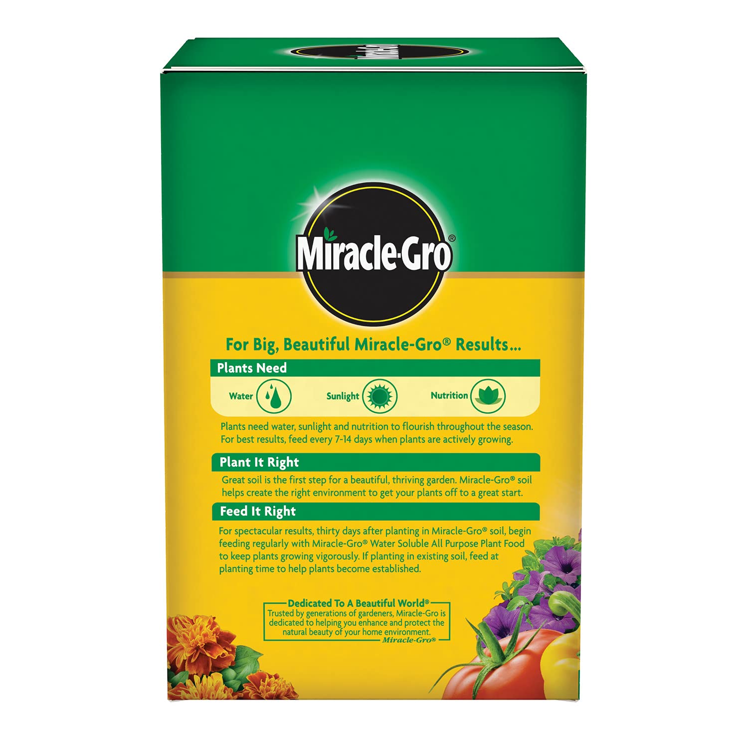 Miracle-Gro application scoop with plant food powder