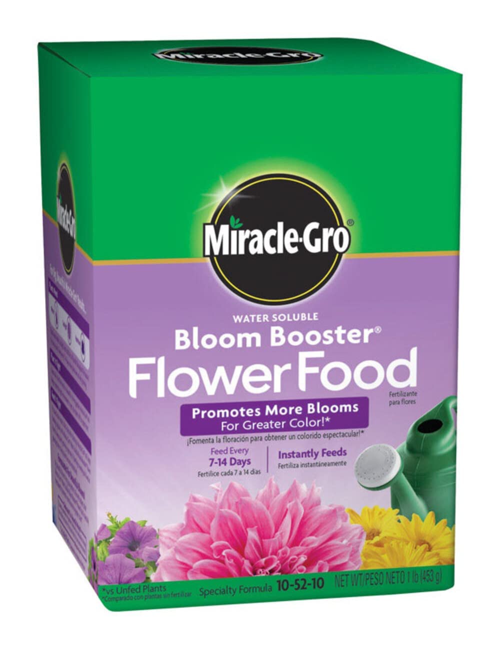 Miracle-Gro Bloom support Flower Food 1 lb liquid fertilizer label details
