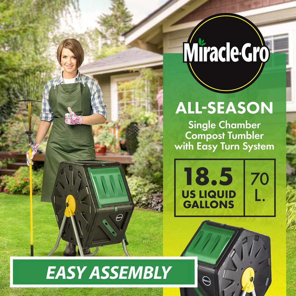 Miracle-Gro Compost Tumbler featuring internal mixing bars