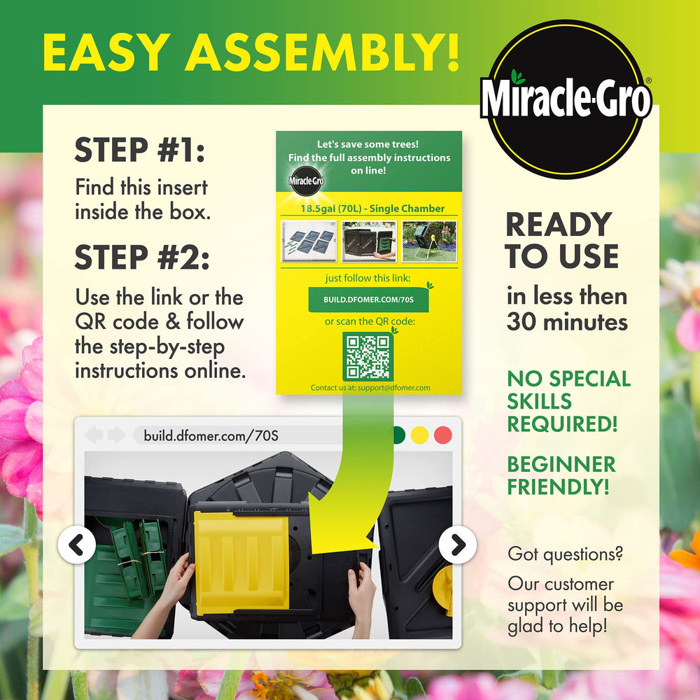 Miracle-Gro Compost Tumbler in garden setting