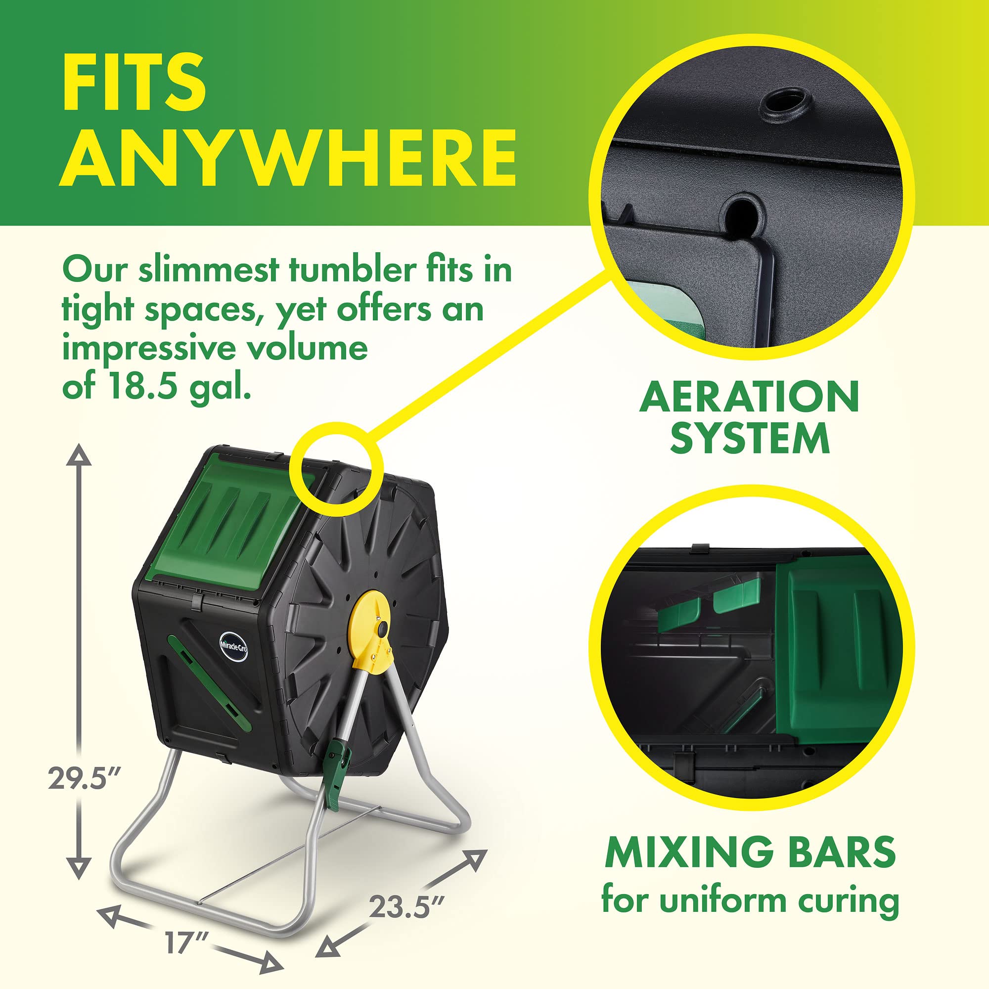 Miracle-Gro Compost Tumbler with garden gloves included