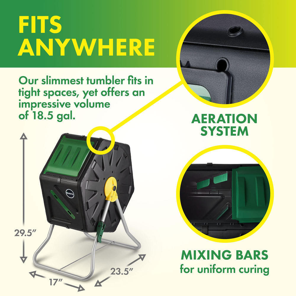 Miracle-Gro Compost Tumbler with garden gloves included