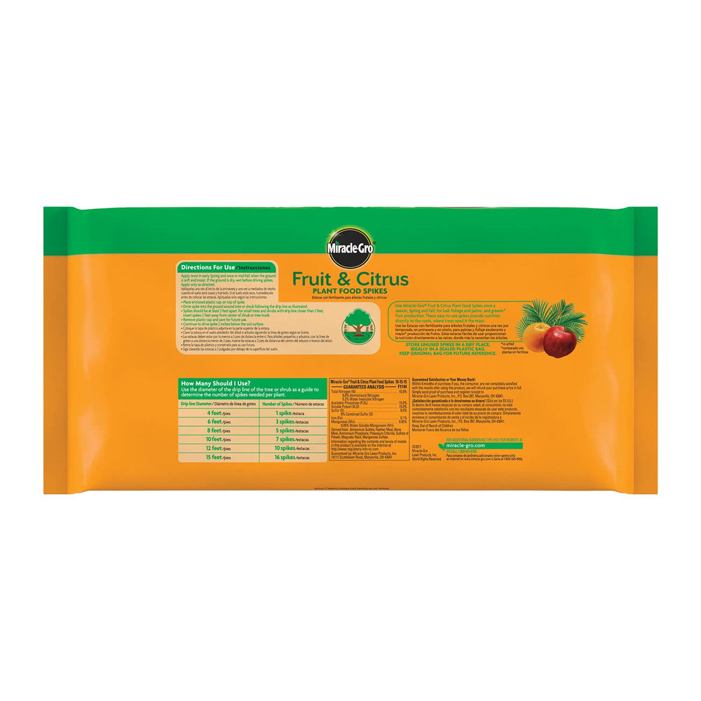 Miracle-Gro Fruit & Citrus Plant Food Spikes application process