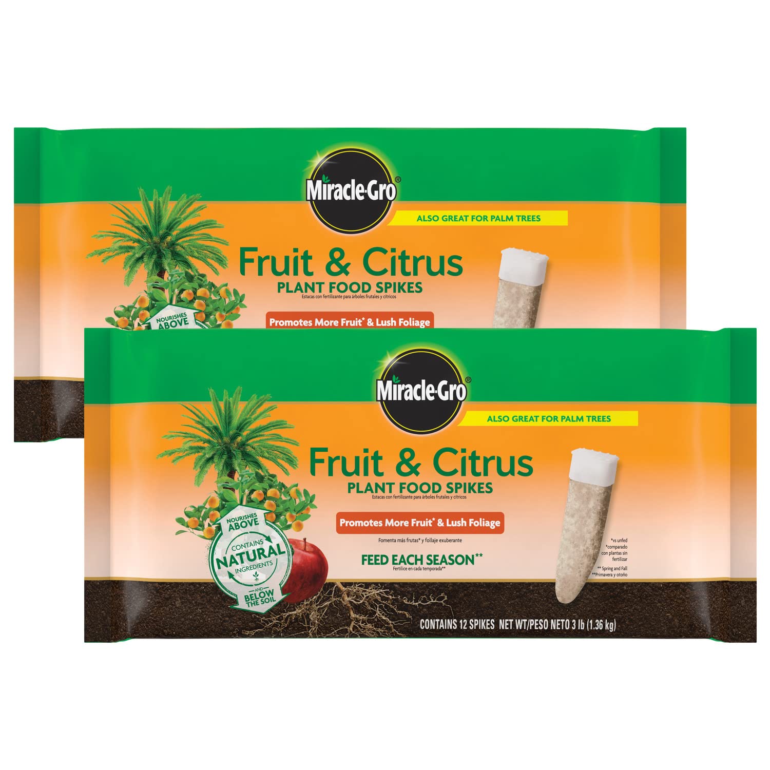 Miracle-Gro Fruit & Citrus Plant Food Spikes package front view