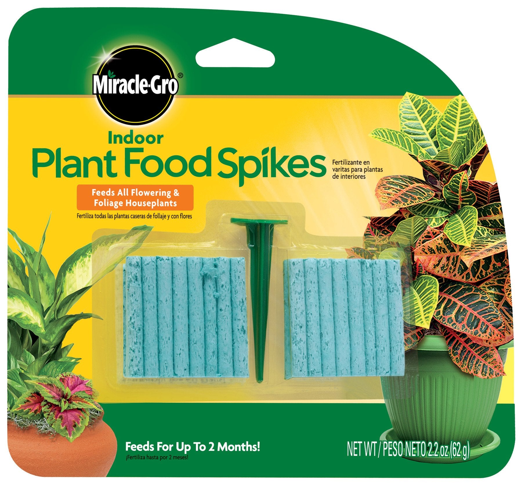 Miracle-Gro Indoor Plant Food Spikes blue packaging front view