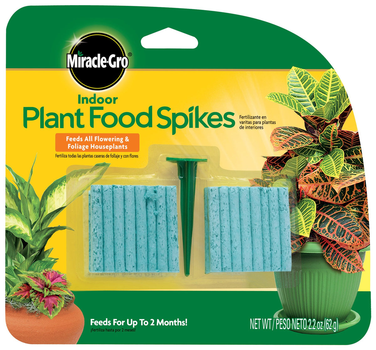 Miracle-Gro Indoor Plant Food Spikes blue packaging front view