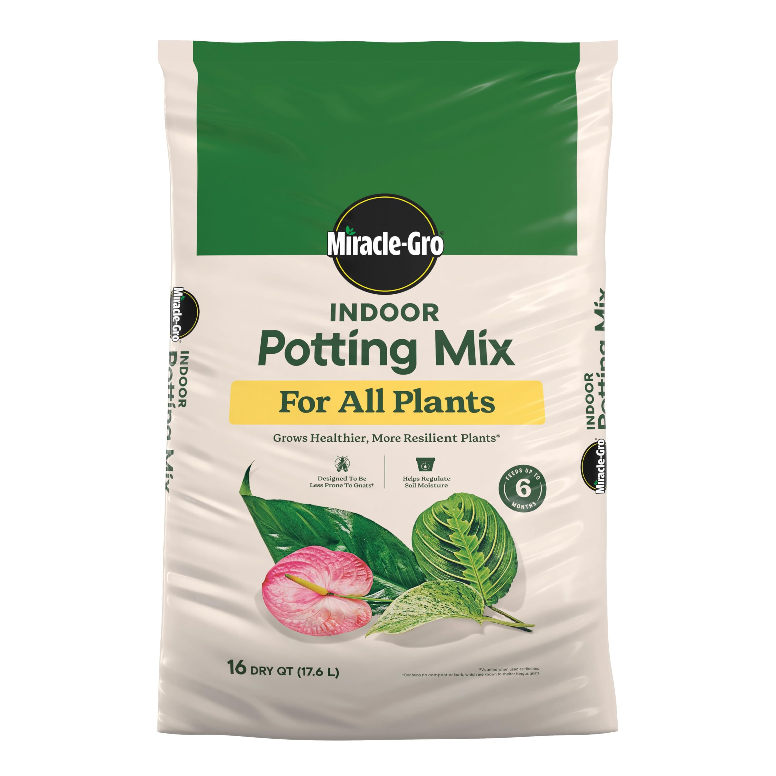 Miracle-Gro Indoor Potting Mix 16 qt bag front view