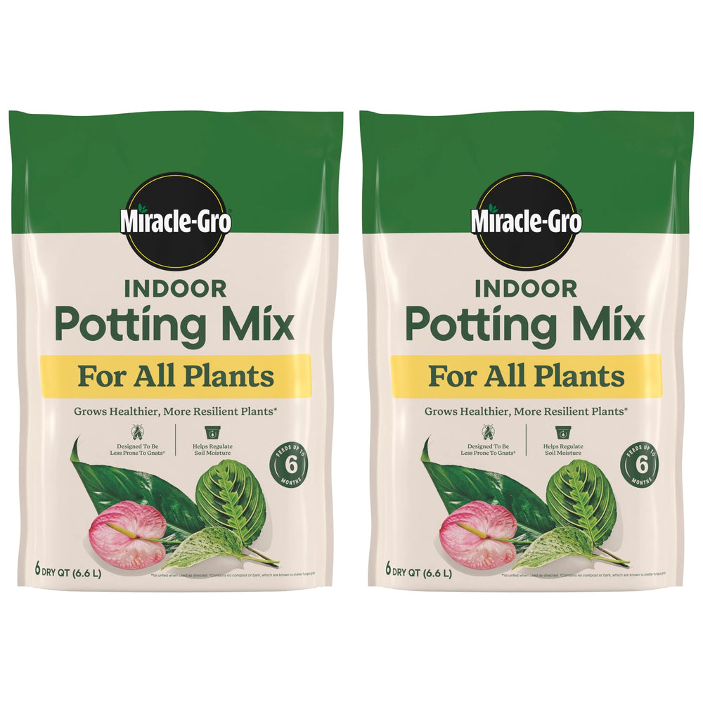 Miracle-Gro Indoor Potting Mix 6 qt bags front view