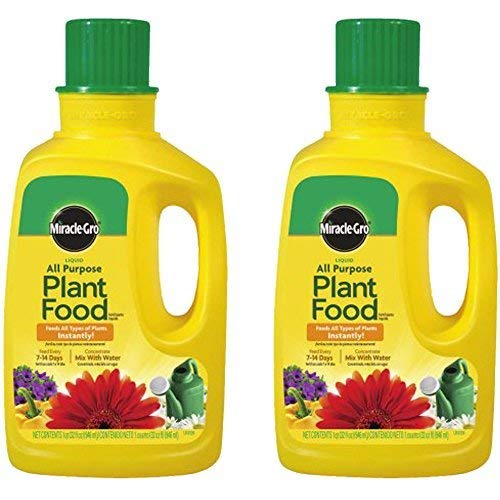 Miracle-Gro Liquid All Purpose Plant Food 32 Oz bottles front view