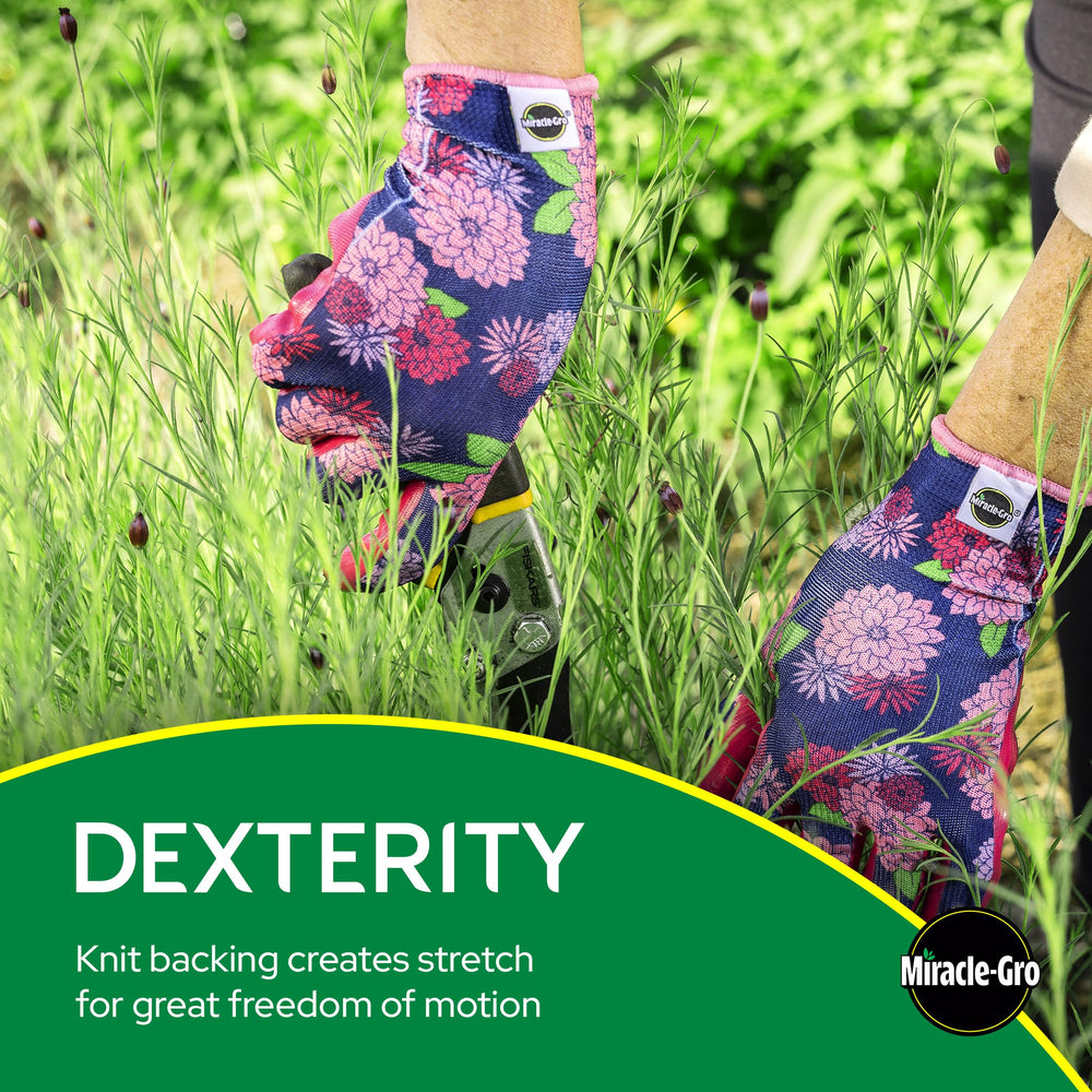 Miracle-Gro Nitrile Gardening Gloves packaging front