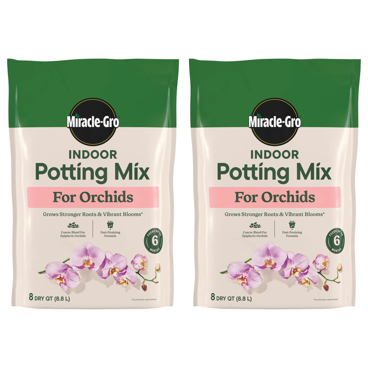 Miracle-Gro Orchid Potting Mix Coarse Blend 8qt front view