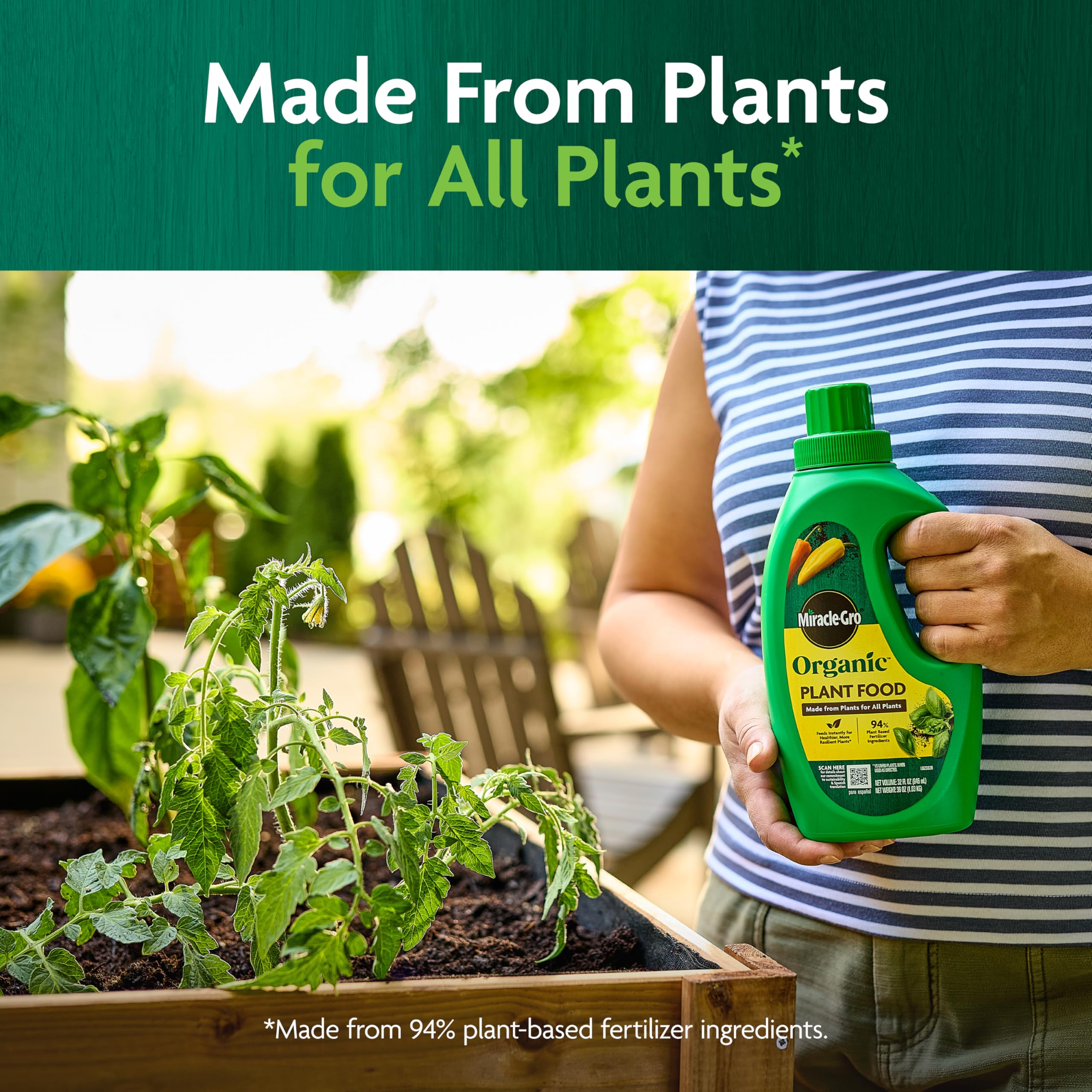 Miracle-Gro Organic Plant Food 32 fl. oz. side view