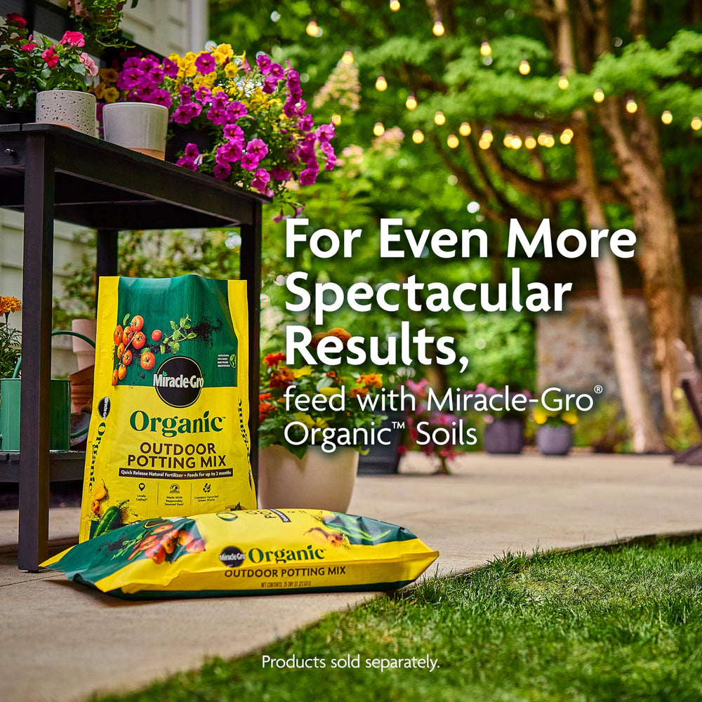 Miracle-Gro Organic Plant Food bottle close-up