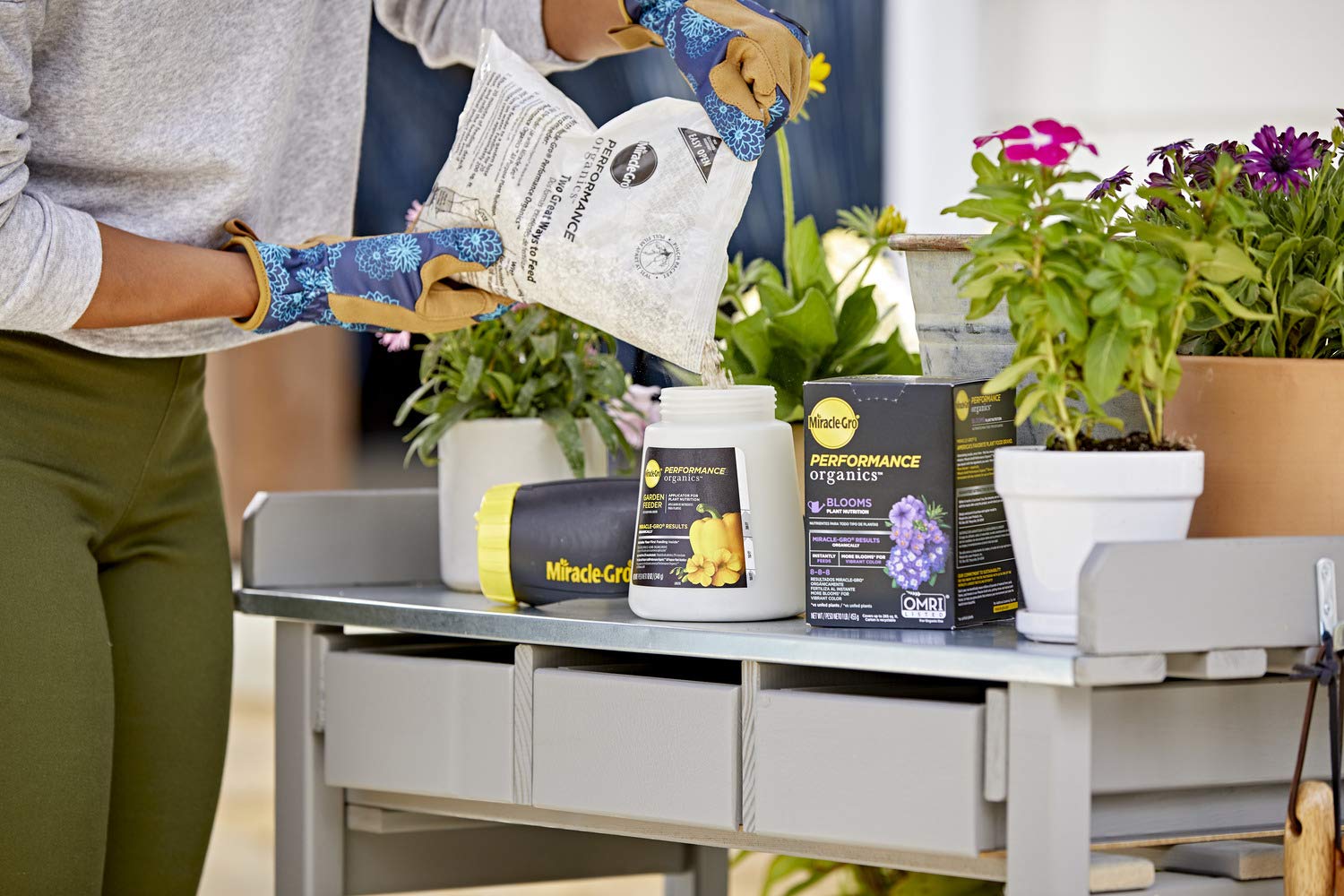 Miracle-Gro Performance Organics Blooms Plant Nutrition ready to use in a watering can