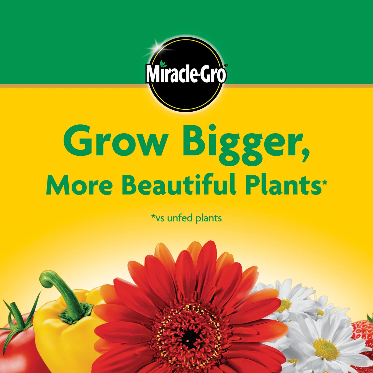 Miracle-Gro Plant Food displayed on a garden table
